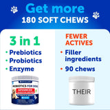 Probiotics for Dogs - Support Gut Health, Itchy Skin, Allergies, Immunity, Yeast Balance - Dog Probiotics and Digestive Enzymes with Prebiotics - Reduce Diarrhea, Gas - 180 Probiotic Chews for Dogs