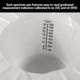 Graduated Specimen Collector Pans [Pack of 2] Toilet Nursing Hat for Urine, Vomit & Stool Collection Fits Over Toilets and Commodes - 30 oz for Women and Elderly