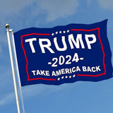 Trump 2024 Flag 3x5 Outdoor Double Sided 3 Ply-Donald Trump Take America Back Flags Vivid Color Clear Pattern Reinforcement Sewing Durable Polyester