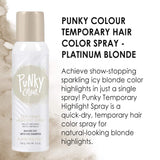 Punky Temporary Hair Highlight Spray, Platinum Blonde, 3.5 oz, 2-Pack