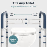 PELEGON Toilet Safety Rails (350 lb) - Adjustable Toilet Safety Frame & Rails, Toilet Safety Rail for Elderly Adults, Toilet Handles for Seniors, Toilet Bars for Elderly, Disabled & Handicap