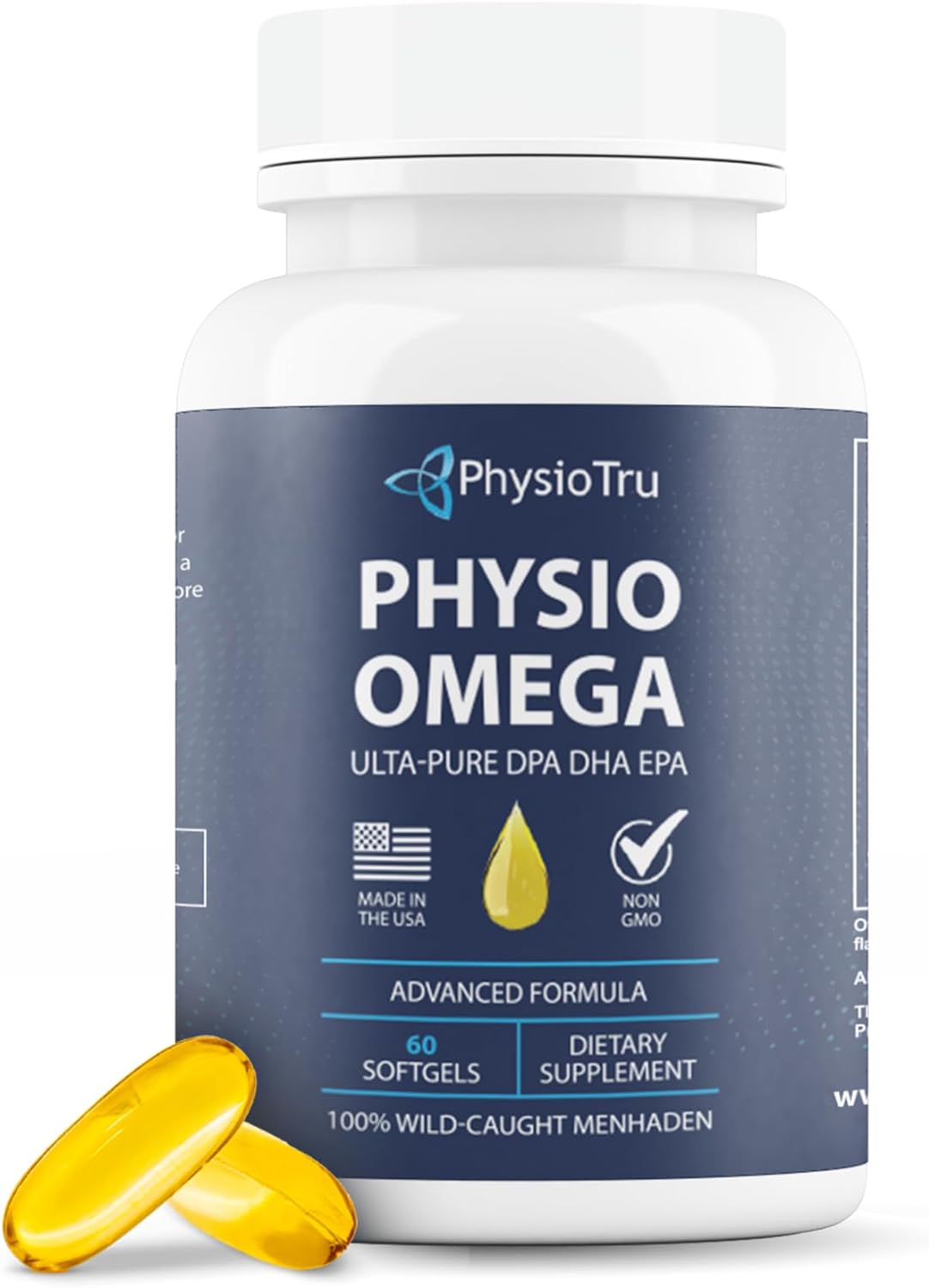 Physio Omega 3 DPA, DHA, EPA Wild Caught Pure Menhaden Fish Oil Supple