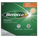 Berocca Brand Vitamin B & C Orange Flavored Effervescent Tablets, 12 Essential Vitamins & Minerals, 60 Count