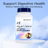 15 Day Gut Cleanse - Gut and Colon Support, Dietary Supplement, Bowel Dissolving Capsules, with Senna, Cascara Sagrada & Psyllium Husk, to Break The Plateau (1Pcs)