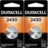 DURACELL 2430 3V Lithium Battery, 1 Count Pack, Lithium Coin Battery for Medical and Fitness Devices, Watches, and More, CR Lithium 3 Volt Cell- Pack of 2