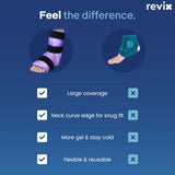 REVIX Ankle Ice Pack Wrap for Injuries Reusable Gel Foot Cold Pack for Achilles Tendonitis, Plantar Fasciitis and Sprained Ankles or Feet Pain Relief, Purple