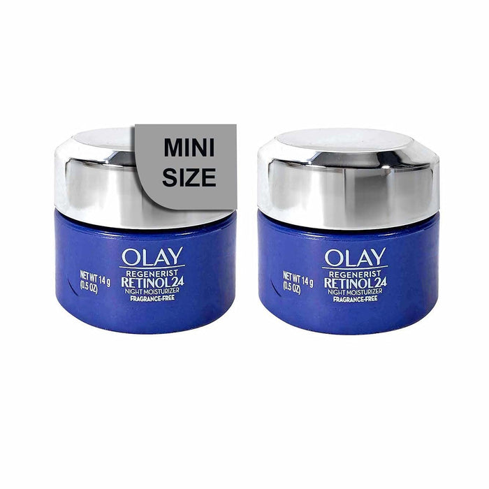 (Pack of 2) ΟΙay Regenerist RETINOL 24 Night MOISTURIZER cream, Fragrance Free, MINI SIZE, 0.5 Fl Oz (14 g) EACH