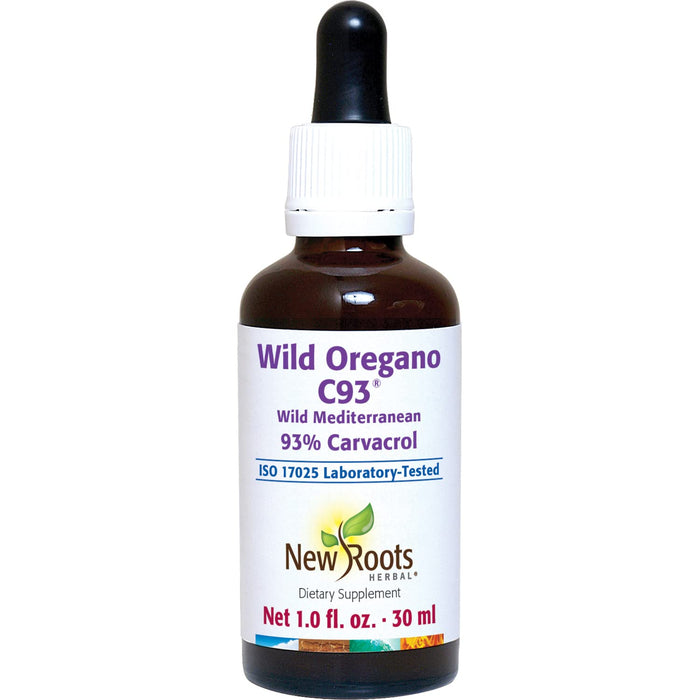 NEW ROOTS HERBAL Wild Oregano C93 Oil 1 fl oz (30 ml) Liquid Drops | Organic Immune Support Supplement | Highest Natural Carvacrol Concentration | Alcohol Free, Non GMO, Vegan, Gluten Free