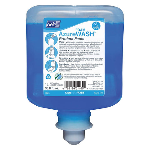 DEB-AZU1L - Deb Refresh Azure FOAM Wash 1000ml Refill, 6/CS