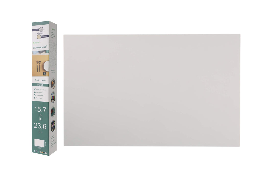 emolife Multipurpose Silicone Counter Mat, Extra Large Silicone Mat for Kitchen Appliance Site on, Countertop Protector, Heat Resistant, Non-Slip, Thick 2mm, 23.6 by 15.7 Inch