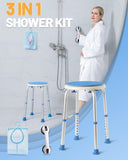 Leagent FSA HSA Swivel Shower Stool for Inside Shower, Adjustable Shower Chair for Inside Tub, Tool-Free Shower Seat, Bath Chair for Elderly/Pregnant