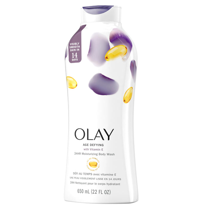 Olay Age Defying Body Wash with Vitamin E & B3 Complex, 22 Fl Oz (Pack of 4)