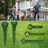 Meokui Mole Repellent Solar Powered Noiseless Deterrent Vibrating Stake, Outdoor Waterproof Mouse Repeller, Armadillo Insect Repellent, Gopher Stake to Repel Snakes, Groundhogs, for Yard Lawn (4 pack)