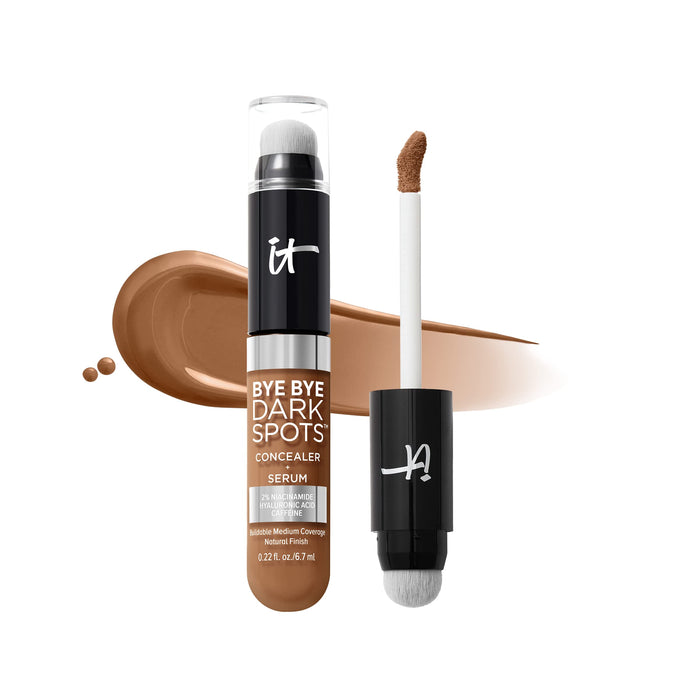 IT Cosmetics Bye Bye Dark Spots Concealer + Brightening Serum – 2% Niacinamide, Hyaluronic Acid & Caffeine - Medium Coverage, Natural Finish, All Skin Types – 50 Rich Cool, 0.22 fl. oz