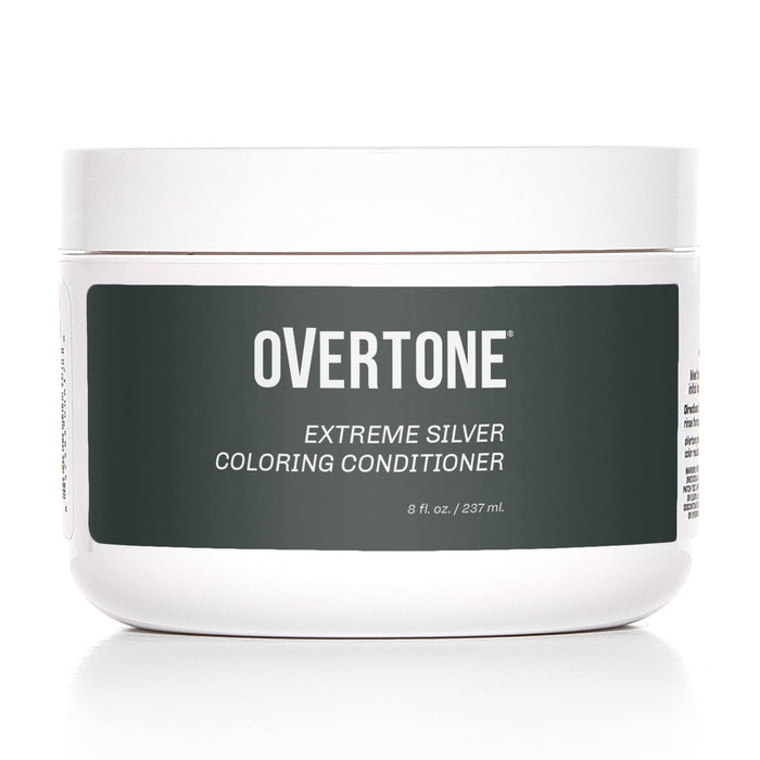 Overtone Haircare Color Depositing Conditioner - 8 oz Semi-permanent Hair Color Conditioner With Shea Butter & Coconut Oil - Extreme Silver Temporary Cruelty-Free Hair Color (Extreme Silver)