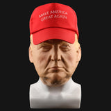 KESOCORAY Donald Trump Mask with Attached Cloth Hat | Premium Latex Face Breathable Fabric | Perfect for Cosplay Parties