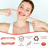 VEGCOO 4 Pairs Dentures Cosmetic Veneer False Teeth Veneers White Dentures for Women Men Comfortable Protect Your Teeth and regain Confident Smile