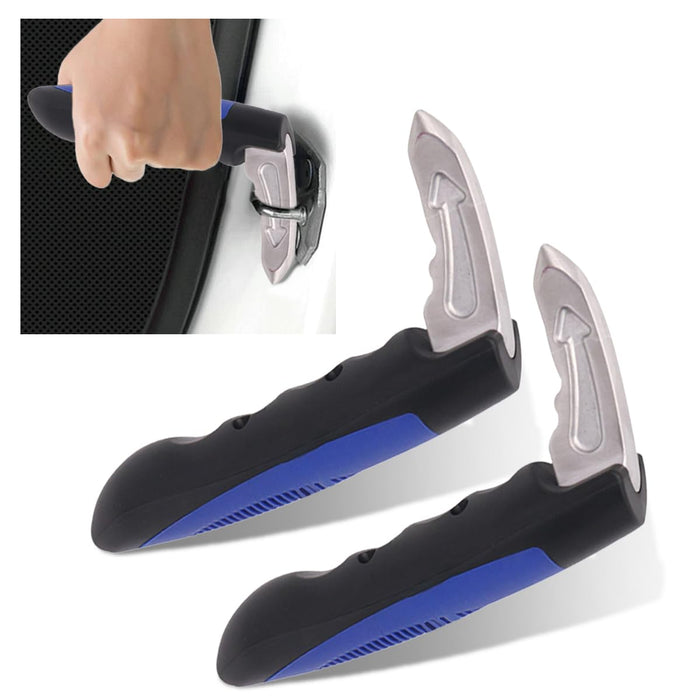 KITUREK Car Handle Assist, Multifunction Auto Door Assist Handle, Car Door Assist Support Handle for Elderly and Handicapped, Window Breaker Emergency Tool, Grab Bar Handle (Blue 2 PCS)