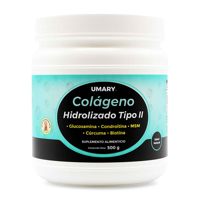 Umary - COLÁGENO HIDROLIZADO TIPO II - Polvo para preparar Bebida con Biotina 500 mg