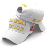 Trump 2024 Hat 45-47 MAGA Hat Make America Great Again Donald Trump Slogan with USA Flag Embroidery Adjustable Baseball Cap