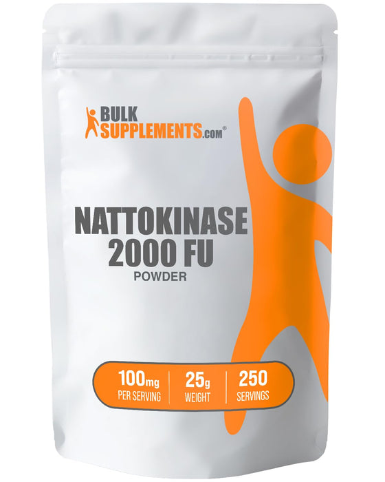 BulkSupplements.com Nattokinase 2000 FU Powder - Sourced from Natto Extract, Nattokinase Supplement - 100mg of Natto Powder per Serving, 25g (0.88 oz) (Pack of 1)