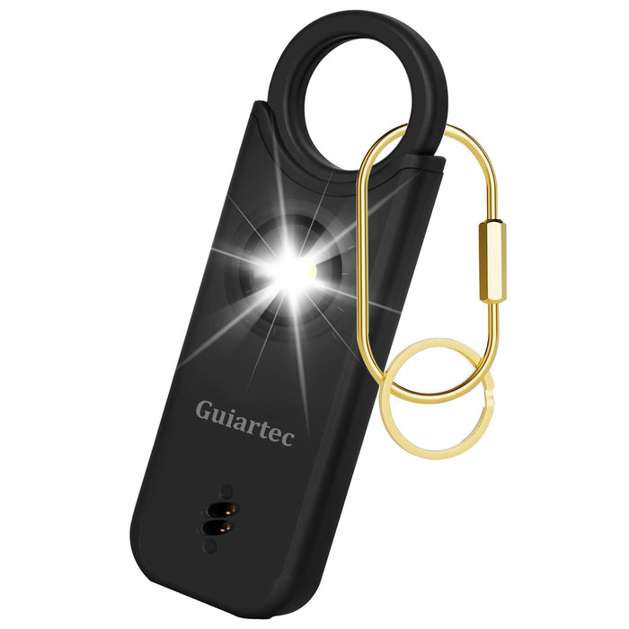 Rechargeable Personal Safety Alarm for Women, 135 dB Loud Self Defense Keychain Siren with LED Strobe Light, Personal Emergency Security Safe Devices Key Chain Alarms for Women Kids Elderly (Black)