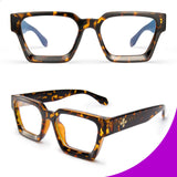 VISOONE Blue Light Blocking Glasses with TR90 Rectangle Frame and Chic Preppy Look for Women Men RIVER