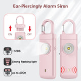 ANKOSHUN Rechargeable Personal Alarm for Women - Christmas Birthday Gifts for Women, Daughter, College Student, Teen Girl, Elders, Kids, Siren Alarm, USB Charging, Pink