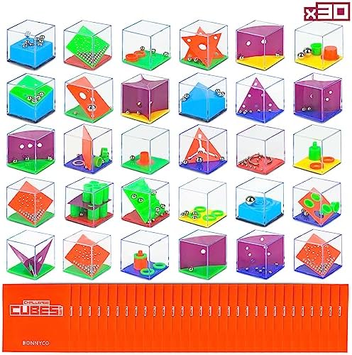BONNYCO Brain Teaser Puzzles Cubes Party Favors for Kids Pack 30 Pinata Goodie Bags Stuffers for Kids Kids Party Favor Toys Stocking Stuffers for Kids Return Gifts for Kids Mini Games Party Favors