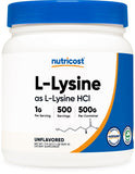 Nutricost L-Lysine Powder 500 Grams - Pure L-Lysine, Non-GMO, Gluten Free