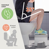 Recximi 2 Pack Toilet Potty Stool Adult, Portable Bathroom Stools for Adults, 7 Inch Step Stool with Air Fresher Box, Toilet Feet Pooping Stool for Toddlers, Stool for Toilet to Help Poop, Grey