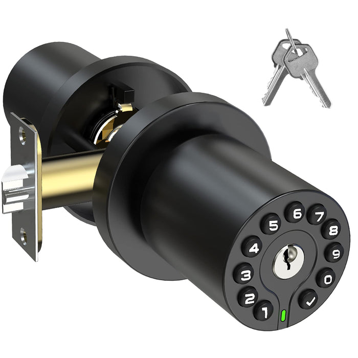 BOTHSTAR Keypad Door Knob with Key, Keyless Code Entry Lock, Auto Lock, 50 User Code, Easy to Install, for Home ,Office, Hotel, Bedroom, Garage, No Deadbolt