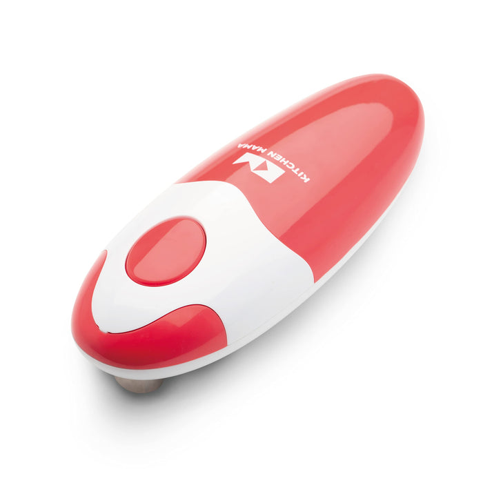 Kitchen Mama Auto Electric Can Opener: Open Your Cans with A Simple Press of Button - Automatic, Hands Free, Smooth Edge, Food-Safe, Battery Operated, YES YOU CAN (Red)