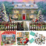 Wowok Advent Calendar 2024 Christmas Jigsaw Puzzles- The Christmas Cottage Holiday Puzzles for Adults Kids, 24 Parts 1008 Pieces Jigsaw Puzzles Gift for Countdown to Christmas