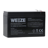 WEIZE 12V 9AH Battery, Sealed Lead Acid Battery with F2 Terminals, Rechargeable Replaces 12 Volt 8AH 10AH for Razor e200 / e200s / e225 / e300, APC UPS Computer Backup Power (BX1300LCD), 2 Pack