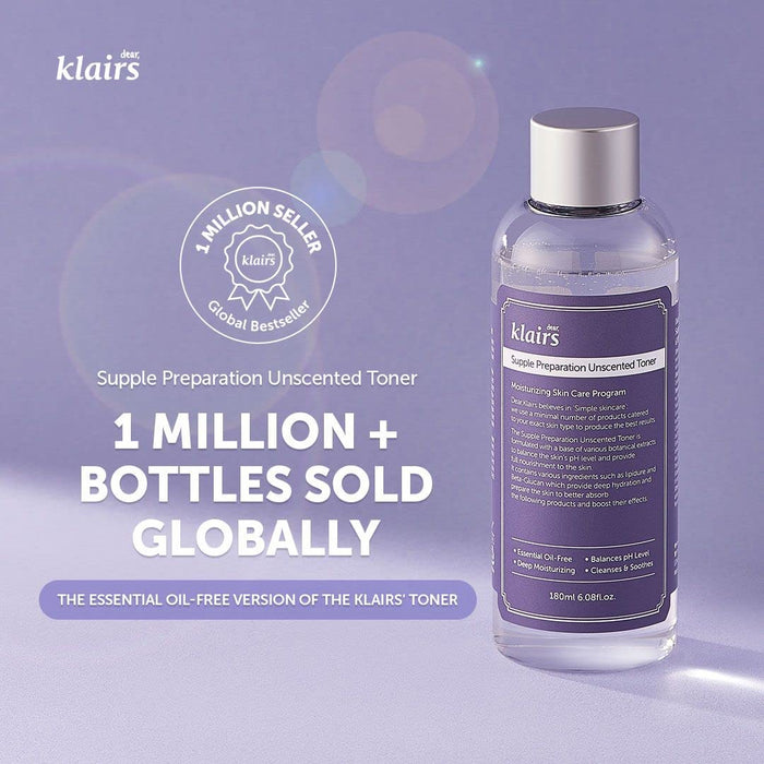 [KLAIRS] Supple Preparation Unscented Toner 6.08 fl oz, Lightweight, Essential Oil-Free, Alcohol Free, Packaging Changed