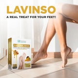 Lavinso Honey Feet Peeling Mask for Dry Cracked Feet - 2 Pack - with Kojic Acid Skin Lightening Effect - Exfoliating Dead Skin and Calluses - Foot Peel Mask for Baby Soft Feet