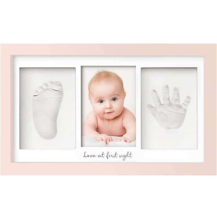 KeaBabies Baby Hand and Footprint Kit, Clay Keepsake Frame (Petal Pink)