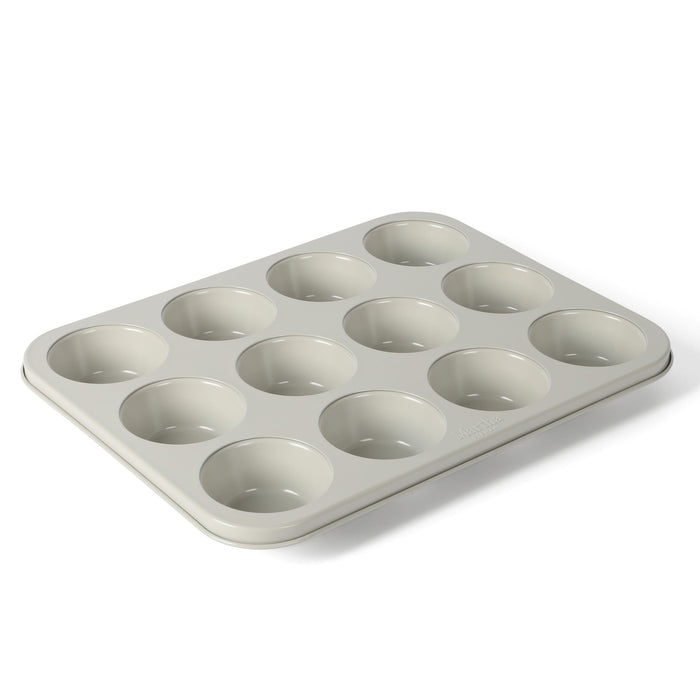 Martha Stewart Gallen 12 Cup Nonstick Carbon Steel Muffin/Cupcake Pan - Cool Grey