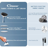 GLEENER Battery-Free Fabric Shaver & Lint Brush | Ultimate Fuzz Remover Sweater Comb | Lint Remover and Depiller for Clothing & Furniture (Slate Blue in Carton Box)