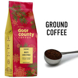 Door County Coffee White Christmas Flavored Coffee Ground | 8oz Bag | Holiday Seasonal Coffee | Medium Roast | 100% Specialty Arabica Coffee | Vanilla Ice Cream Flavored Coffee