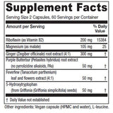 Vitanica, Butterbur Extra, Brain Chemistry and Vessel Support, Vegan, 120 Capsules