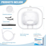 Cehim Inflatable Shampoo Basin - Portable Shampoo Bowl, Hair Washing Basin for Bedridden, Disabled,Injured, Hair Wash Tub for Dreadlocks and at Home Sink Washing (White)