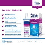 Hylo-Vision SafeDrop Gel eye drops - relief for severely and chronically dry eyes, intensive moisturizing, highly viscous, preservative-free, suitable for contact lenses, 10 ml