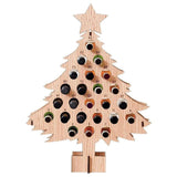 PRTECY Christmas Tree Advent Calendar Alcohol Holder, Christmas Countdown Advent Calendar Christmas Tree Wine Rack Advent Calendar for Home (S Tree Shape)