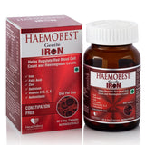 HealthBest Haemobest Capsules Iron Supplement, Increases Hemoglobin, Ideal for Sensitive Stomachs - Non-Constipating, Red Blood Cell Supplement, 60 Capsule