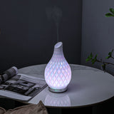 MAXWINER Essential Oil Diffuser Handmade Art Glass Aromatherapy Ultrasonic Humidifier with 7 Colors Lights Changing, Waterless Auto Shut-Off, Time Setting for Home, Office, Room 120ml (Diamond)