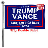 Jayus Donald Trump Vance 2024 Flag 4x6 FT for President Made in USA- Double Sided Trump 2024 Take American Back Flags with 2 Brass Grommets for Outdoor Yard Lawn Banner Sign