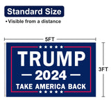 Trump 2024 Flag 3×5 Outdoor Double Sided 3 Ply with 2 Brass Buttonholes Fade Resistant Trump Flags Made in USA - Blue