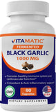 Vitamatic 3 Pack Fermented Black Garlic Extract 1000 mg 60 Capsules - Non-GMO, Gluten Free - Antioxidant and Cholesterol Support (Total 180 Capsules)